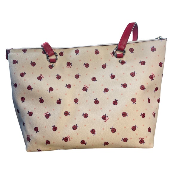 Coach Gallery Tote in Ladybug Floral Print - Flawed Gem DIY Restored - Picture 3 of 16